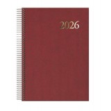 AGENDA 2025 ESPIRAL SEGOVIA 14x20 CM DIA PAGINA BURDEOS
