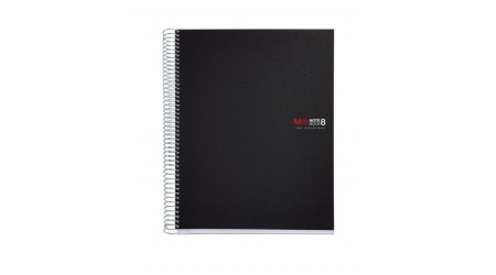 CUADERNO ESPIRAL MIQUELRIUS A4 NOTEBOOK 8 MICRO.TAPA PP A4 200H 70G CUADRIC.5X5 NEGRO