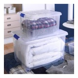 CAJA PLASTICO CON TAPA Nº19 - 150 LITROS 48 x 80 x 60 CM. - TRANSPARENTE PLASTIC FORTE