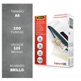 BOLSA PLASTIFICAR A6 111 X 154 MM 125 MC CAJA 100 UNIDADES FELLOWES