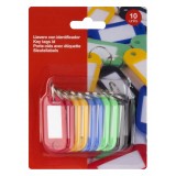 LLAVERO PLASTICO 10 UNIDADES COLORES SURTIDOS APLI