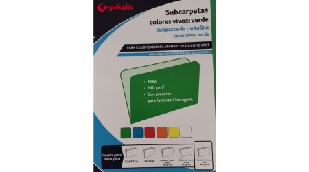 SUBCARPETA GRAFOPLAS FOLIO AZUL INTENSO 240 GR.