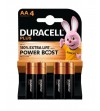 PILAS DURACELL PLUS POWER BOOST ALCALINAS AA LR6 4 UNIDADES