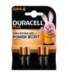 PILAS DURACELL PLUS POWER BOOST ALCALINAS AAA LR03 4 UNIDADES
