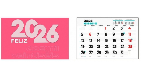 FALDILLA CALENDARIO 2025 PARED 43,5 x 30,5 cm. CON NOTAS