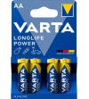 PILA VARTA ALCALINA LONGLIFE POWER AA LR6 BLISTER DE 4 UNIDADES MN1500