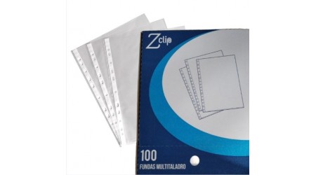 FUNDA MULTITALADRO A4 ZCLIP CRISTAL. 11 TAL.