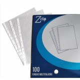 FUNDA MULTITALADRO A4 ZCLIP CRISTAL. 11 TAL.