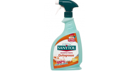 LIMPIADOR DESINFECTANTE SANYTOL QUITAGRASAS SPRAY 750 ML. SIN LEJIA - DESENGRASANTE