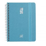 AGENDA 2026 ESPIRAL FANCY A6 170x145 MM DIA PAGINA AZUL