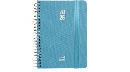 AGENDA 2026 ESPIRAL FANCY A6 170x145 MM DIA PAGINA AZUL
