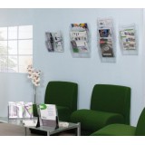 EXPOSITOR MURAL A4 VERTICAL 6 COMPARTIMENTOS AZUL