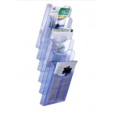 EXPOSITOR MURAL A4 VERTICAL 6 COMPARTIMENTOS AZUL