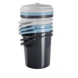 CUBO DE BASURA CON TAPA GRIS 21 LITROS