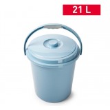 CUBO DE BASURA CON TAPA GRIS 21 LITROS