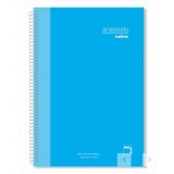 CUADERNO A5 MICROPERFORADO 120 H. 90 GR. CUADRO 5x5 TAPA EXTRADURA COLORES SURTIDOS PACSA