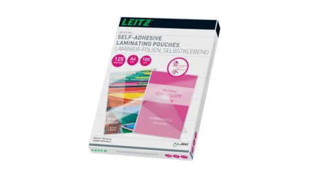 BOLSA PLASTIFICAR A4 216 X 303 MM 125 MC ADESIVA CAJA DE 100 UNIDADES LEITZ