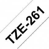 CINTA ROTULADORA BROTHER  TZE261  TEXTO NEGRO FONDO BLANCO 36 MM 8 MT.