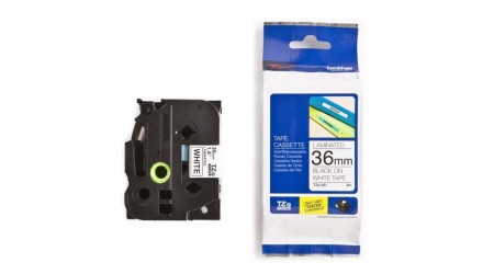 CINTA ROTULADORA BROTHER  TZE261  TEXTO NEGRO FONDO BLANCO 36 MM 8 MT.