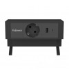 REGLETA SOBREMESA 1 TOMA CORRIENTE, 2 CARGADORES ( 1 USB A - 1 USB C ) COLOR NEGRO - FELLOWES