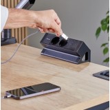 TOMA DE CORRIENTE 2 PUERTOS (230 V), 1 PUERTO USB-A Y 1 PUERTO USB-C . CABLE DE ALIMENTACIÓN DE 2 MT NEGRO - FELLOWES