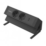 TOMA DE CORRIENTE 2 PUERTOS (230 V), 1 PUERTO USB-A Y 1 PUERTO USB-C . CABLE DE ALIMENTACIÓN DE 2 MT NEGRO - FELLOWES