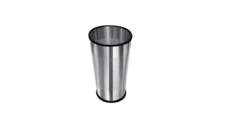 PAPELERA METAL CROMADA CILINDRICA 50 CM. ALTO X 26 CM. DIAMETRO