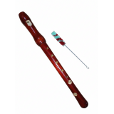 FLAUTA ARTES MADERA BARNIZADA CON LIMPIA FLAUTAS