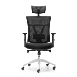 SILLA OPERATIVA ANKARA SYNCRON RESPALDO MALLA CON REPOSACABEZAS NEGRA APOYABRAZO