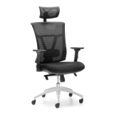 SILLA OPERATIVA ANKARA SYNCRON RESPALDO MALLA CON REPOSACABEZAS NEGRA APOYABRAZO