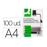 TRANSPARENCIAS A4 Q-CONNECT PARA LASER Y FOTOCOPIADORA 100 UNIDADES
