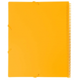 CARPETA PORTAFUNDAS MAXIPLAS PP LIKE OPACO RIGIDO A4 CON ESPIRA 40 FUNDAS COLOR NARANJA FLUOR CIERRE CON GOMAS