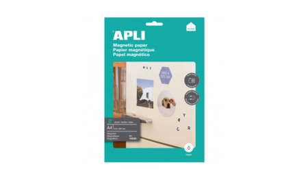 PAPEL A4 APLI MAGNETICO PACK 8 HOJAS, 650GR Apto para Impresoras Inkjet
