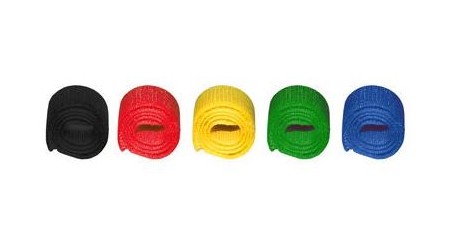 BRIDAS SUJETACABLES DE VELCRO MEDIARANGE 215X16 MM. COLORES SURTIDOS PAQUETE 5 UDS.