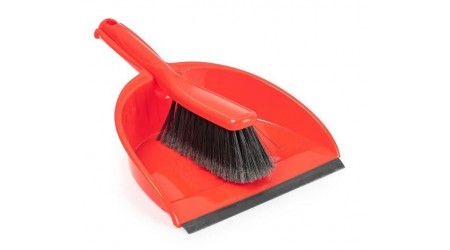 RECOGEDOR DE MANO CON CEPILLO COLOR ROJO