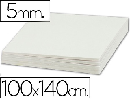 CARTON PLUMA 100 x 140 CM.  5 MM. BLANCO
