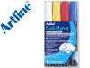 ROTULADOR TIZA LIQUIDA ARTLINE SURTIDO 4 COLORES  2 MM.