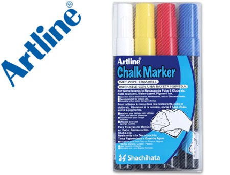 ROTULADOR TIZA LIQUIDA ARTLINE SURTIDO 4 COLORES  2 MM.