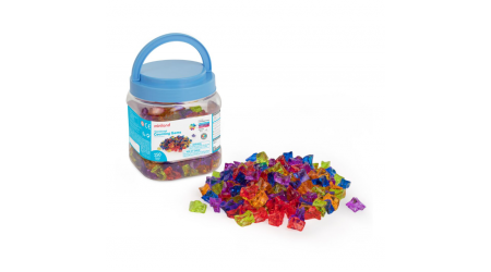 SET DE GEMAS TRASLUCIDAS PARA CONTAR 5 COLORES 150 PCS
