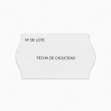 ETIQUETAS 2 LINEAS 26x16 MM ONDULADA BLANCA 1000 ETIQUETAS "Nº LOTE / FECHA DE CADUCIDAD:" OPEN/SWING