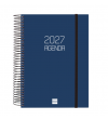 AGENDA 2025 ESPIRAL FINOCAM OPAQUE E10 15,5 x 21,5 CM DIA PAGINA AZUL TAPA PP C/GOMA