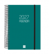 AGENDA 2026 ESPIRAL FINOCAM OPAQUE E10 15,5 x 21,5 CM DIA PAGINA VERDE TAPA PP C/GOMA