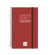 AGENDA 2025 ESPIRAL FINOCAM OPAQUE E10 15,5 x 21,5 CM DIA PAGINA BURDEOS TAPA PP C/GOMA