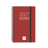 AGENDA 2025 ESPIRAL FINOCAM OPAQUE E10 15,5 x 21,5 CM DIA PAGINA BURDEOS TAPA PP C/GOMA
