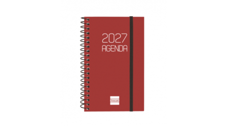 AGENDA 2025 ESPIRAL FINOCAM OPAQUE E10 15,5 x 21,5 CM DIA PAGINA BURDEOS TAPA PP C/GOMA