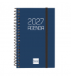 AGENDA 2027 ESPIRAL FINOCAM OPAQUE E40 A4 21x29,7 CM DIA PAGINA AZUL TAPA PP C/GOMA