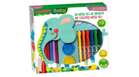 SET DE PINTURAS BABY 36 PIEZAS ALPINO, TEMPERA, ESPONJA, MURAL, MAXI CERA, ROTULADORES Y GUIA PEDAGÓGICA.