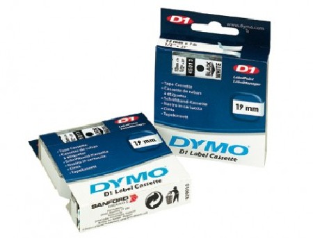 CINTA DYMO D1 19MM NEGRO/BLANCO  45213