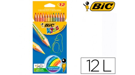 LAPICES COLORES BIC KIDS TROPICOLORS C/ DE 12 COLORES LARGOS