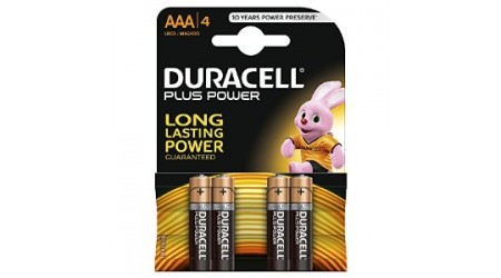 PILAS DURACELL PLUS POWER ALCALINAS AAA LR03   4 UNIDADES